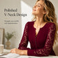 ✨Women's Casual Lace Long-Sleeved V-Neck Top– Feminine Detail & Flattering Slim Fit For Effortless Style 🤍