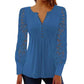 ✨Women's Casual Lace Long-Sleeved V-Neck Top– Feminine Detail & Flattering Slim Fit For Effortless Style 🤍