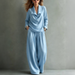 ✨Women's Casual Cowl Neck Top and Wide-Leg Pants Set -Effortless Style 🤍