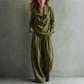 ✨Women's Casual Cowl Neck Top and Wide-Leg Pants Set -Effortless Style 🤍