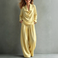 ✨Women's Casual Cowl Neck Top and Wide-Leg Pants Set -Effortless Style 🤍
