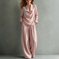 ✨Women's Casual Cowl Neck Top and Wide-Leg Pants Set -Effortless Style 🤍