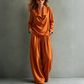 ✨Women's Casual Cowl Neck Top and Wide-Leg Pants Set -Effortless Style 🤍