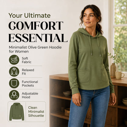 ✨ Women's Casual Hoodie with Drawstring & Pockets – Soft Comfort & Everyday Style 🤍