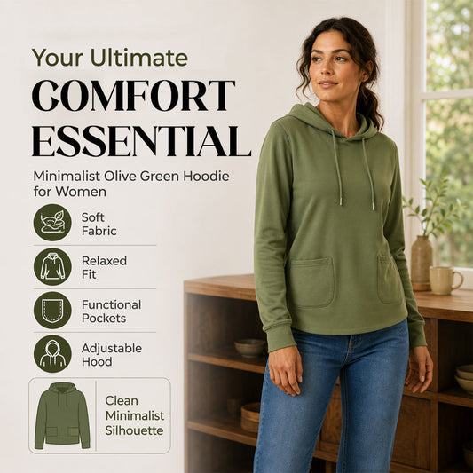 ✨ Women's Casual Hoodie with Drawstring & Pockets – Soft Comfort & Everyday Style 🤍