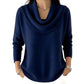 👚New Arrivals - Sequin Cowl Neck Pullover – Soft Ribbed Cuffs & Elegant Drape for Any Occasion 🌿