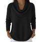 👚New Arrivals - Sequin Cowl Neck Pullover – Soft Ribbed Cuffs & Elegant Drape for Any Occasion 🌿