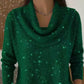 👚New Arrivals - Sequin Cowl Neck Pullover – Soft Ribbed Cuffs & Elegant Drape for Any Occasion 🌿