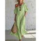 ☀️Women's One-Shoulder Striped Maxi Dress – Flowy Puff Sleeve Style With Effortless Summer Elegance 🌿