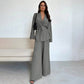 ✨50% OFF!Women’s Elegant V-Neck Top & Wide-Leg Pants 2-Piece Set