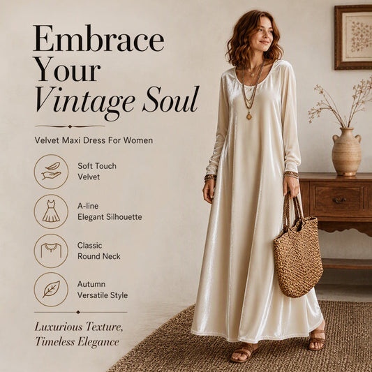 ✨Hot Sale 50% OFF👗Women's Elegant Long Sleeve Maxi Dress– Flattering Silhouette For Timeless Everyday Style🤍