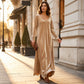 ✨Hot Sale 50% OFF👗Women's Elegant Long Sleeve Maxi Dress– Flattering Silhouette For Timeless Everyday Style🤍