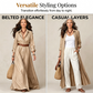 🌸Hot Sale 50% OFF💖Women Long Sleeve Shirt Maxi Dress with Belt Classic Turndown Collar Holiday Resort Long Dress