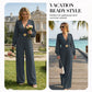 ⌛Limited-Time Discount-Elegant V-Neck Wide-Leg Jumpsuit with Belt