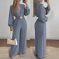 ⌛Limited-Time Discount-Elegant V-Neck Wide-Leg Jumpsuit with Belt