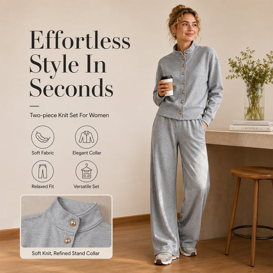 🌸Hot Sale 59% OFF💖Women's Button-Down Cardigan & Wide-Leg Pants Set