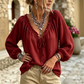 🌸Women's Loose Ruffled Tie Neck Blouse – Elegant Loose Fit Top For Effortless Everyday Style 🤍