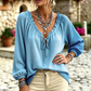 🌸Women's Loose Ruffled Tie Neck Blouse – Elegant Loose Fit Top For Effortless Everyday Style 🤍