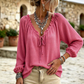 🌸Women's Loose Ruffled Tie Neck Blouse – Elegant Loose Fit Top For Effortless Everyday Style 🤍