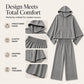 ⌛Limited-time offer-Women's Loose Hooded Cape Top & Wide-Leg Pants Set