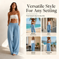 👖 Women's Elastic Waist Wide-Leg Pants – Flattering Relaxed Fit For Everyday Comfort & Style 🤍