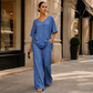 ✨Women’s Casual V-Neck Top & Wide-Leg Pants Set– Effortless Chic Comfort For Everyday Style🤍