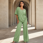 ✨Women’s Casual V-Neck Top & Wide-Leg Pants Set– Effortless Chic Comfort For Everyday Style🤍