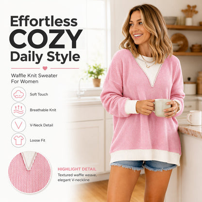 ✨ Women's Colour Block Crew Neck Top – Chic Casual Style With A Comfortable Everyday Fit 🤍