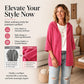 ✨ Women's 3/4 Sleeve Hooded Knit Cardigan – Soft Lightweight Layer For Effortless Everyday Style 🤍