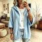 ✨ Women's 3/4 Sleeve Hooded Knit Cardigan – Soft Lightweight Layer For Effortless Everyday Style 🤍