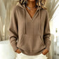 ✨ Women's V-Neck Hooded Knit Sweater – Soft Casual Layer For Effortless Everyday Comfort 🤍