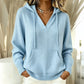 ✨ Women's V-Neck Hooded Knit Sweater – Soft Casual Layer For Effortless Everyday Comfort 🤍