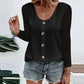 🍂Women's Casual Round Neck Pointelle Long Sleeve Top– Elegant Relaxed Fit For Effortless Everyday Style 🤍