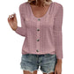 🍂Women's Casual Round Neck Pointelle Long Sleeve Top– Elegant Relaxed Fit For Effortless Everyday Style 🤍