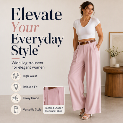🌸Hot Sale 50% OFF💖Women's Elegant High-Waisted Wide-Leg Suit Pants