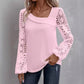 🌸Women's Cutout Lace Patchwork Long-Sleeve Top – Elegant Cutout Detail For Effortless Feminine Style 🤍