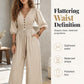 ✨ Women's Waist-Defining V-Neck Jumpsuit– Elegant Waist-Defined One-Piece For Effortless Everyday Style 🤍