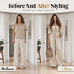 ✨ Women's Waist-Defining V-Neck Jumpsuit– Elegant Waist-Defined One-Piece For Effortless Everyday Style 🤍