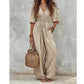 ✨ Women's Waist-Defining V-Neck Jumpsuit– Elegant Waist-Defined One-Piece For Effortless Everyday Style 🤍