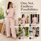 ☁️Women's Turtleneck Top & Wide-Leg Pants Set – Elegant Two-Piece Outfit For Cosy Everyday Style✨