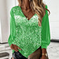 💥50% OFF NOW 🌺 Women's Elegant Sequin V-Neck Top – For Party Nights & Chic Everyday Style✨