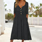 🌸Hot Sale 50% OFF💖Women's V-Neck Button Pleated Dress – Elegant Flowy Midi Dress For Effortless Everyday Style🤍