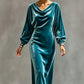 ⌛Limited-Time Offer-Women's Elegant Velvet Cowl Neck Dress – Luxe Soft Texture With Flattering Feminine Silhouette 🤍