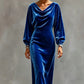 ⌛Limited-Time Offer-Women's Elegant Velvet Cowl Neck Dress – Luxe Soft Texture With Flattering Feminine Silhouette 🤍