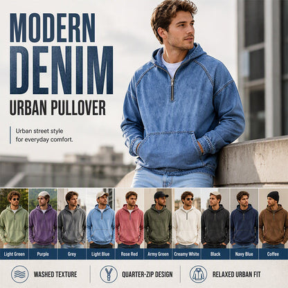 ✨Men's Casual Half-Zip Denim Jacket-Inspired Layer For Effortless Everyday Style👖
