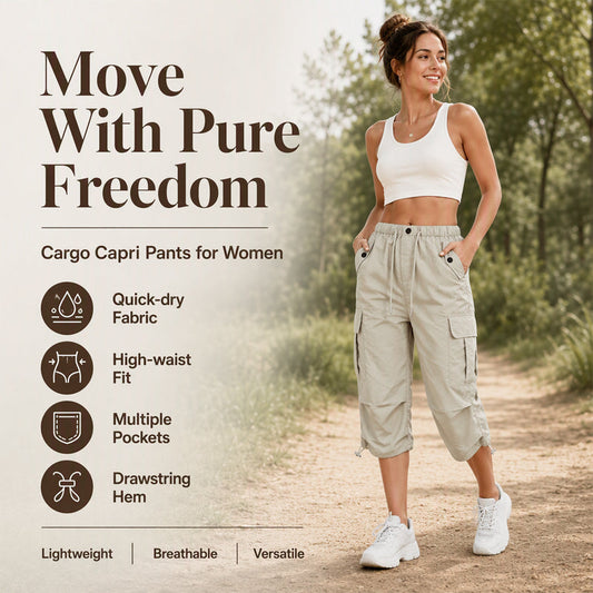 ✨ Women's Quick-Dry Cargo Capri Trousers – Lightweight Utility Style For Comfortable Everyday Wear🤍
