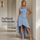 ✨ Women's Sleeveless Denim Midi Dress – Chic Asymmetrical Hem For Effortless Everyday Style 👗