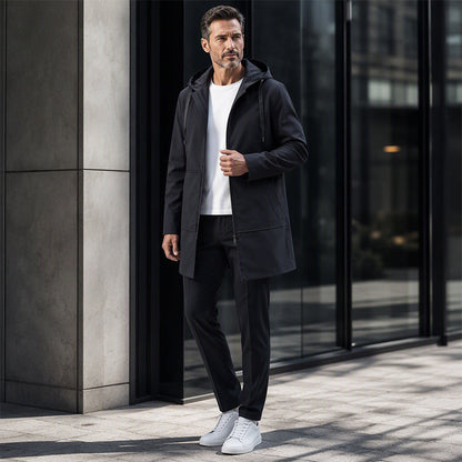✨Men's Mid-Length Hooded Windbreaker Jacket – Lightweight Waterproof-Style Outer Layer For Everyday Comfort 🧥