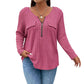 ⌛Limited-Time Offer-Women's Zipper V-Neck Ribbed Knit Long Sleeve Top