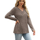 ✨ Women's Ribbed Knit V-Neck Top – Elegant Button Detail For A Chic Everyday Look🤍